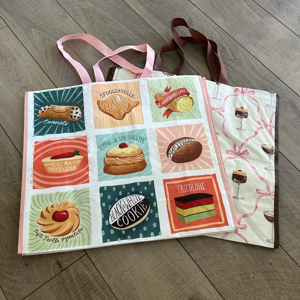 Homegoods TJMaxx Marshalls Espresso Martini Pink Bow & Dessert Tote Bags NWOT